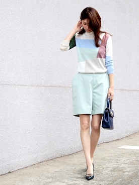 「アイテム（イヤリング）」を使った、岩谷 英里子さん（レディース・169cm）の夏コーディネート