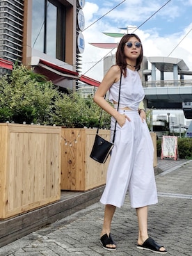 「Ameri（アメリ）のアイテム」を使った、岩谷 英里子さん（レディース・169cm）の夏コーディネート