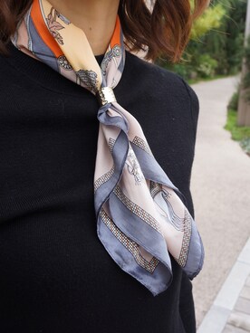 「アイテム（リング）」を使った、岩谷 英里子さん（レディース・169cm）の秋コーディネート