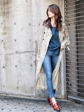 「Ameri（アメリ）のアイテム」を使った、岩谷 英里子さん（レディース・169cm）の秋コーディネート