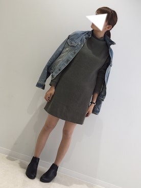 「KBF+」｜「アイテム（デニムジャケット）」を使った、w ririiさん（レディース・158cm）の秋コーディネート