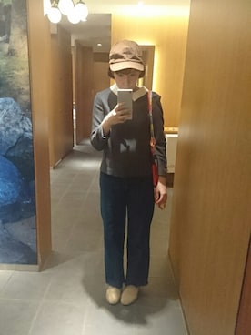 「DHOLIC（ディーホリック）のアイテム（モカシン/デッキシューズ）」を使った、humiさん（レディース・160cm）の秋コーディネート