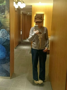 「DHOLIC（ディーホリック）のアイテム（モカシン/デッキシューズ）」を使った、humiさん（レディース・160cm）の秋コーディネート