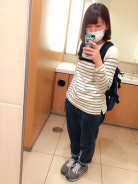 「X-girl（エックスガール）のOUTDOOR BACKPACK（バックパック/リュック）」を使った、みきさん（レディース・145cm）の春コーディネート