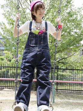 「aiko」｜「アイテム（オールインワン・サロペット）」を使った、麻桐友恵さん（レディース・155cm）の春コーディネート