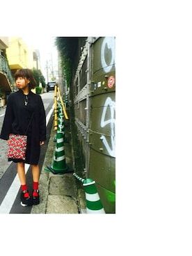 「あつぞこスニーカー」｜「アイテム（チュニック）」を使った、いぬがいさん（レディース・159cm）の冬コーディネート