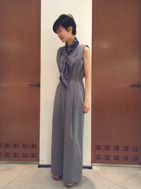 「ADAM ET ROPE'（アダムエロペ）のアイテム（つなぎ/オールインワン）」を使った、murataさん（レディース・165cm）の春コーディネート
