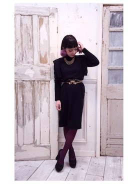 「Grimoire（グリモワール）のアイテム（ワンピース/ドレス）」を使った、Grimoire 小川かおりさん（レディース・157cm）の冬コーディネート