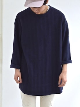 「アイテム（デニムパンツ、ベージュ系）」を使った、iguchi_ffcさん（メンズ・171cm）の春コーディネート