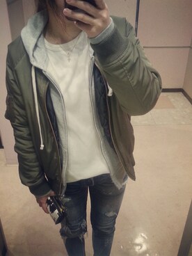 「SHEL’TTER（シェルター）のアイテム（パンツ）」を使った、K.forestさん（レディース・162cm）の冬コーディネート