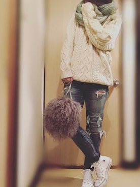 「SHEL’TTER（シェルター）のアイテム（パンツ）」を使った、K.forestさん（レディース・162cm）の秋コーディネート