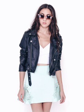 「lionessのSkirt（スカート、ブルー系）」を使った、Lauren Rhoden さん（レディース）の夏コーディネート