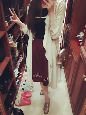 「Abercrombie&Fitch（アバークロンビーアンドフィッチ）のアイテム（トレンチコート）」を使った、Myraさん（レディース・178cm）の春コーディネート