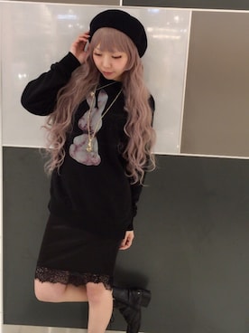 「ミックススタイル」｜「アイテム（ハンチング/ベレー帽）」を使った、yokoさん（レディース・158cm）の春コーディネート