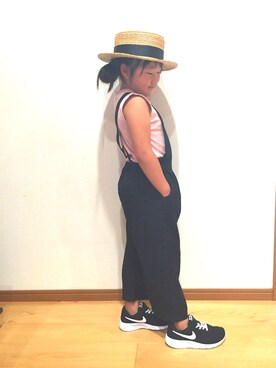 「GLOBAL WORK（グローバルワーク）のアイテム（オールインワン・サロペット）」を使った、yuna♡enaさん（キッズ・90cm）の秋コーディネート