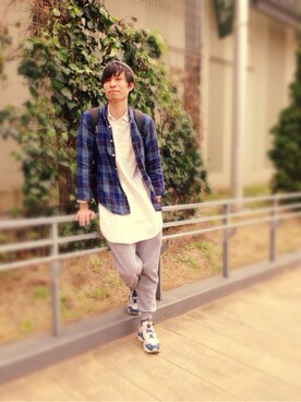 「ジャパンブルー」｜「アイテム（ニットキャップ/ビーニー）」を使った、ばりのすけさん（メンズ・181cm）の夏コーディネート