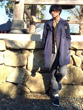 「ウールシャツ」｜「アイテム（その他アウター）」を使った、ばりのすけさん（メンズ・181cm）の冬コーディネート