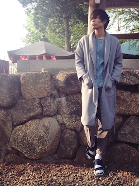 「STUDIOUS（ステュディオス）のアイテム（サンダル）」を使った、ばりのすけさん（メンズ・181cm）の春コーディネート