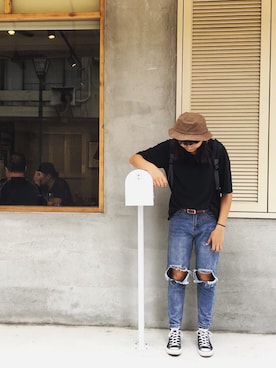 「HYPE（ハイプ）のアイテム（バッグ）」を使った、呂佳玟さん（レディース・166cm）の夏コーディネート