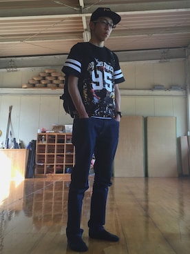 「FLIP THE SCRIPT（フリップザスクリプト）のアイテム（パンツ）」を使った、いしはらのひと。さん（メンズ・174cm）の春コーディネート