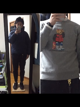 「MACKDADDY（マックダディー）のアイテム（パンツ）」を使った、イガラムさん（メンズ・178cm）の冬コーディネート