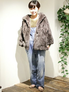 「JOURNAL STANDARD LUXE（ジャーナルスタンダード　ラックス）のアイテム（その他アウター）」を使った、luxe銀座店スタッフさん（レディース・162cm）の秋コーディネート