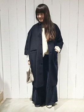 「JOURNAL STANDARD LUXE（ジャーナルスタンダード　ラックス）のアイテム（その他アウター）」を使った、luxe銀座店スタッフさん（レディース・158cm）の冬コーディネート