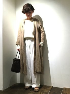 「JOURNAL STANDARD LUXE（ジャーナルスタンダード　ラックス）のアイテム（その他アウター）」を使った、luxe銀座店スタッフさん（レディース・162cm）の冬コーディネート