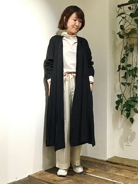 「JOURNAL STANDARD LUXE（ジャーナルスタンダード　ラックス）のアイテム（その他アウター）」を使った、luxe銀座店スタッフさん（レディース・160cm）の冬コーディネート