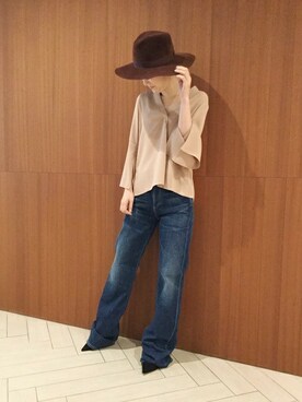 「Noble（ノーブル）のアイテム（デニムパンツ）」を使った、Noble天神ビオロ店スタッフさん（レディース・163cm）の夏コーディネート