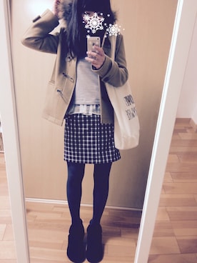 「VIS（ビス）のアイテム（ダッフルコート）」を使った、shiwaiさん（レディース・160cm）の秋コーディネート
