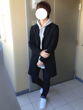「アイテム（チェスターコート）」を使った、Masa.kさん（メンズ・175cm・10代）の秋コーディネート