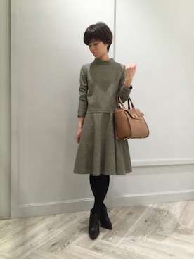 「Rouge vif（ルージュヴィフ）のアイテム（セットアップ）」を使った、たなかさん（レディース・158cm）の冬コーディネート