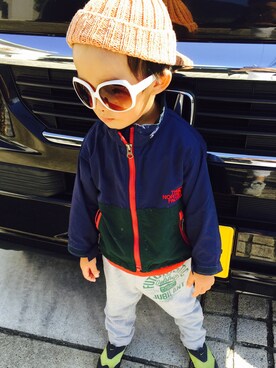 「アイテム（ナイロンジャケット）」を使った、トイさん（キッズ・90cm）の秋コーディネート