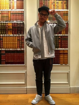「The DUFFER of ST.GEORGE（ザダファーオブセントジョージ）のアイテム（ブルゾン）」を使った、オノウエさん（メンズ・171cm）の春コーディネート