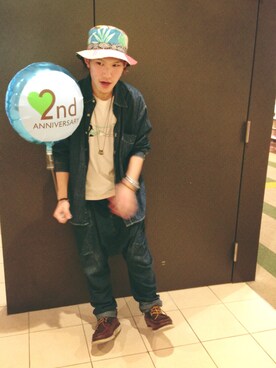 「9*4（ナインバンフォー）のアイテム」を使った、Hossanさん（メンズ・168cm）の夏コーディネート