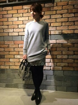 「スエット」｜「アイテム（ブーティ）」を使った、JOURNAL STANDARD Lady's 松山店スタッフさん（レディース・160cm）の冬コーディネート