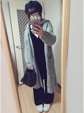 「NINE（ナイン）のアイテム（オールインワン・サロペット）」を使った、n+。さん（レディース・161cm）の秋コーディネート
