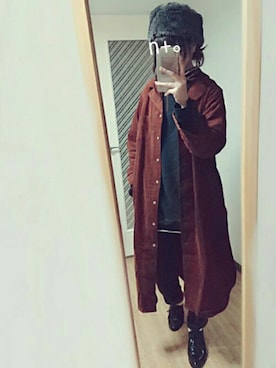 「ゆるずる」｜「アイテム（シャツワンピース）」を使った、n+。さん（レディース・161cm）の秋コーディネート