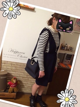 「VIS（ビス）のアイテム（サロペット/オーバーオール）」を使った、たかぴっぴ♡さん（レディース・157cm）の秋コーディネート
