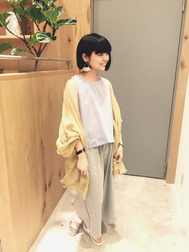 「PUAL CE CIN（ピュアルセシン）のアイテム（つなぎ/オールインワン）」を使った、スズキ。さん（レディース・158cm）の春コーディネート