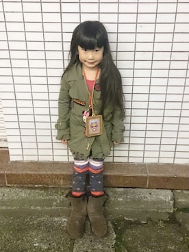 「ヒスミニ」｜「アイテム（ジャケット/アウター）」を使った、ポコさん（キッズ・110cm）の秋コーディネート