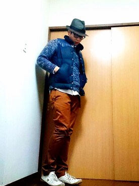 「UNITED ARROWS（ユナイテッドアローズ）のアイテム（ダウンベスト）」を使った、Katsushiさん（メンズ・171cm）の冬コーディネート
