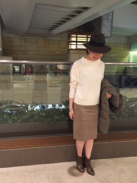 「Noble（ノーブル）のアイテム（ブーツ）」を使った、accoさん（レディース・163cm）の冬コーディネート