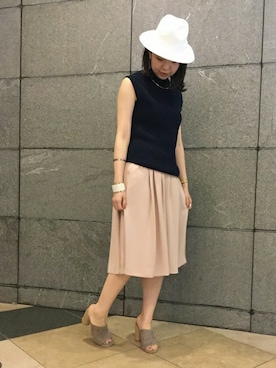 「アイテム（チョーカー）」を使った、accoさん（レディース・163cm）の春コーディネート