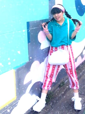 「SPINNS(スピンズ)のアイテム(ヘアバンド)」を使った、ninaさん(レディース・155cm)の夏コーディネート