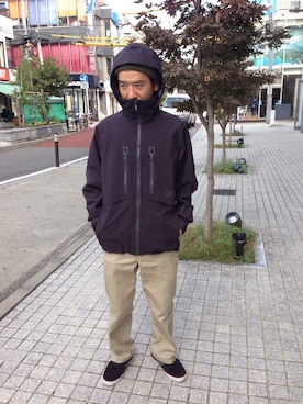 「BURTON（バートン）のアイテム（その他アウター）」を使った、Yujiさん（メンズ・170cm）の秋コーディネート