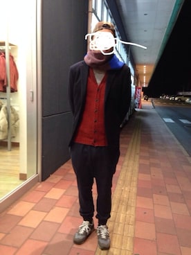 「HOWLIN by Morrison（ハウリンバイモリソン）のアイテム（トップス）」を使った、まるさん（メンズ・176cm）の冬コーディネート