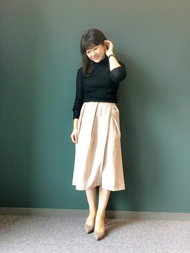 「RANDA（ランダ）のアイテム（ニット/セーター）」を使った、akikoさん（レディース・158cm）の冬コーディネート