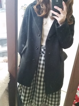 「NICE CLAUP（ナイスクラップ）のアイテム（チェスターコート）」を使った、なおさん（レディース・160cm）の冬コーディネート